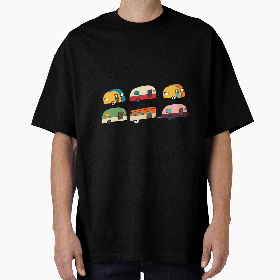 Retro Campers Green #Midcenturymodern by susycosta