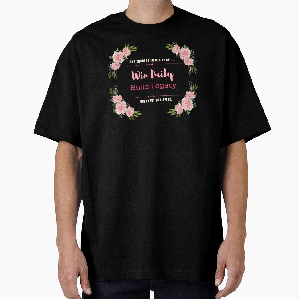 Feminine - Win Daily, Build Legacy - Dark, Pink by Inspirit Threads