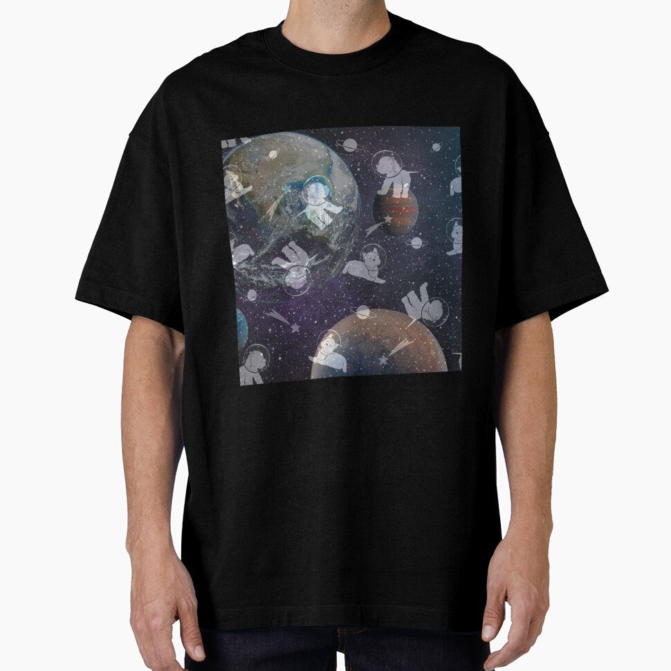 Space Fantasy Artwork / Retrofuturistic Space Art / White Astronaut Dogs In Space by haRexia