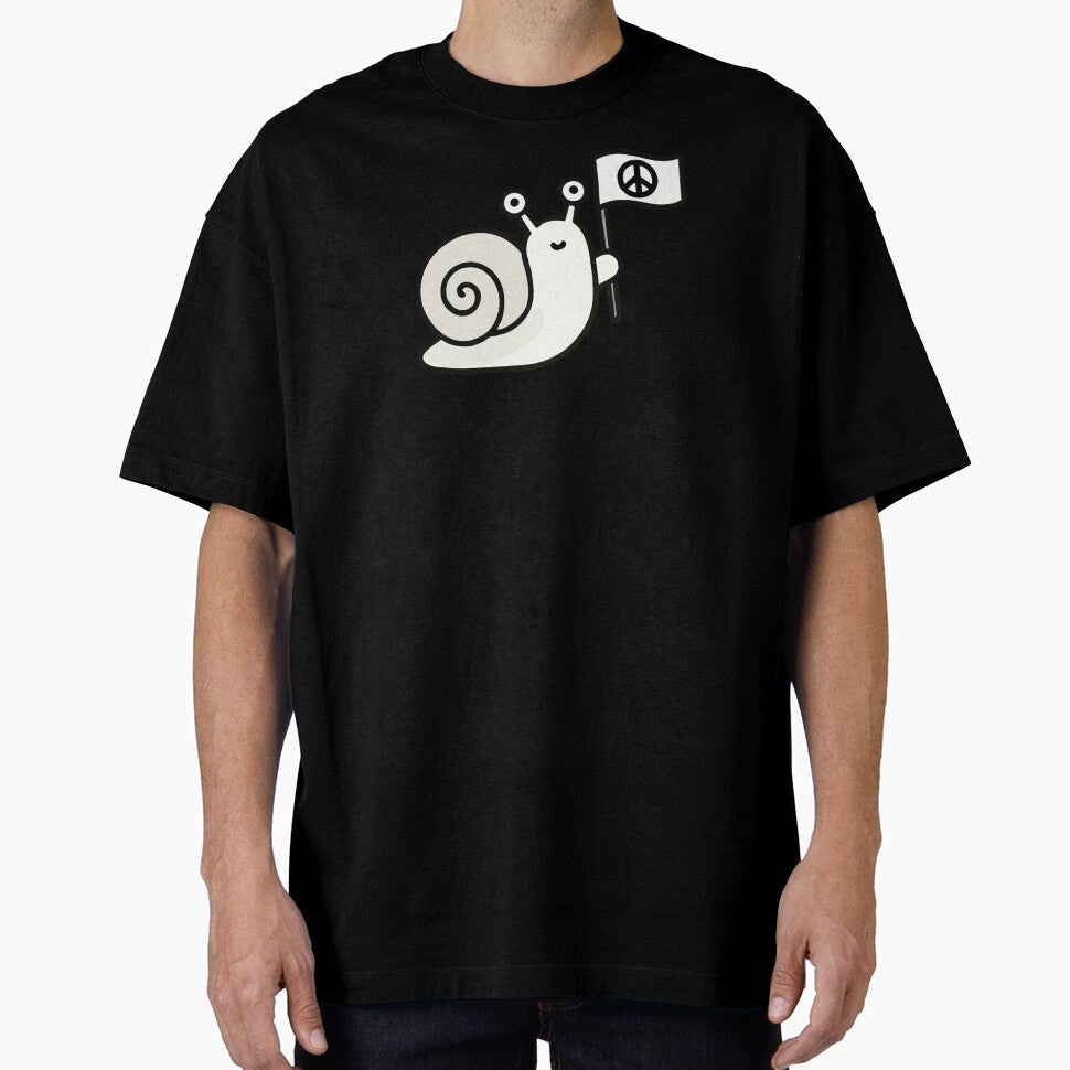 Peaceful Snail - Cute Minimalist Peace Sign by buglevel