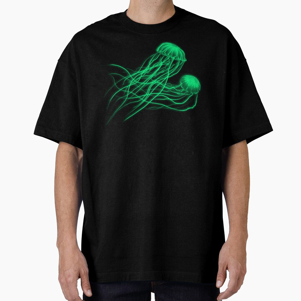 Green Neon Jellyfish by Onisym Design