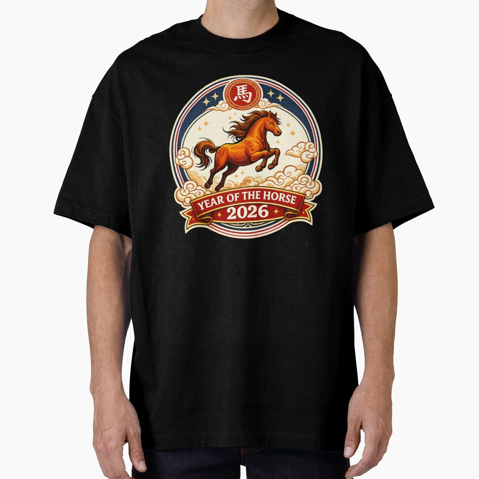 2026 Year of the Horse Chinese New Year Logo – Lunar New Year Zodiac Design by ParfaitPrints