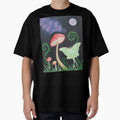 Mushrooms with a Luna moth & night sky by RavenWhite17
