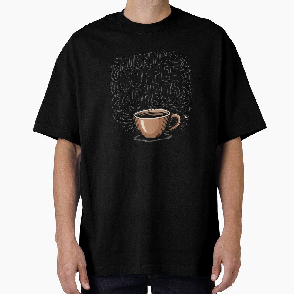 Funny “running on coffe &chaos” t-shirt for coffee lovers. Perfect gift for friends, coworkers, or baristas. Comfortable, casual, and full of humor. by KiciKi