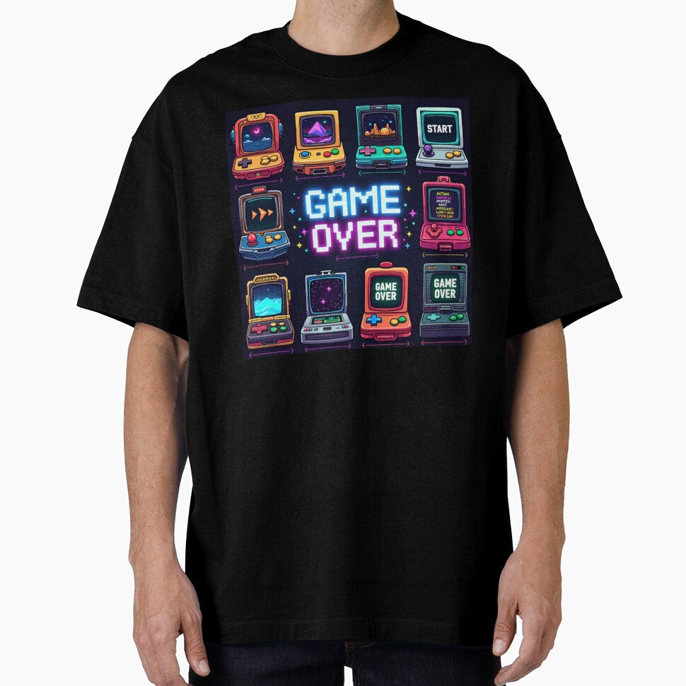 80s Retro Arcade Game Over Graphic - Vintage Gaming Design by GiftedExplorer