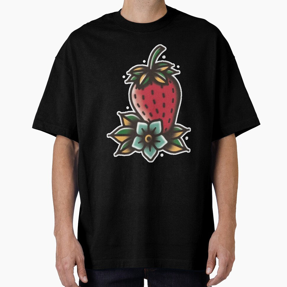 Strawberry Traditional Tattoo by Jahaziel Sandoval