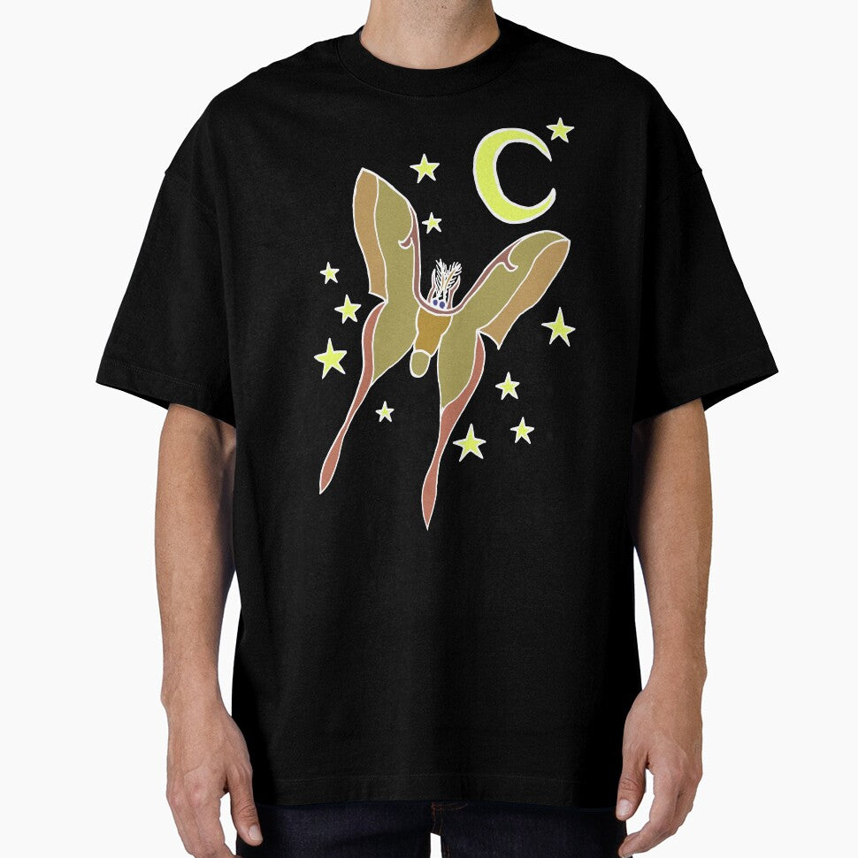 Pretty Butterfly / Chinese Moon Moth (Actias Ningpoana) Flying At Night (No Text, White Outline) by Graograman