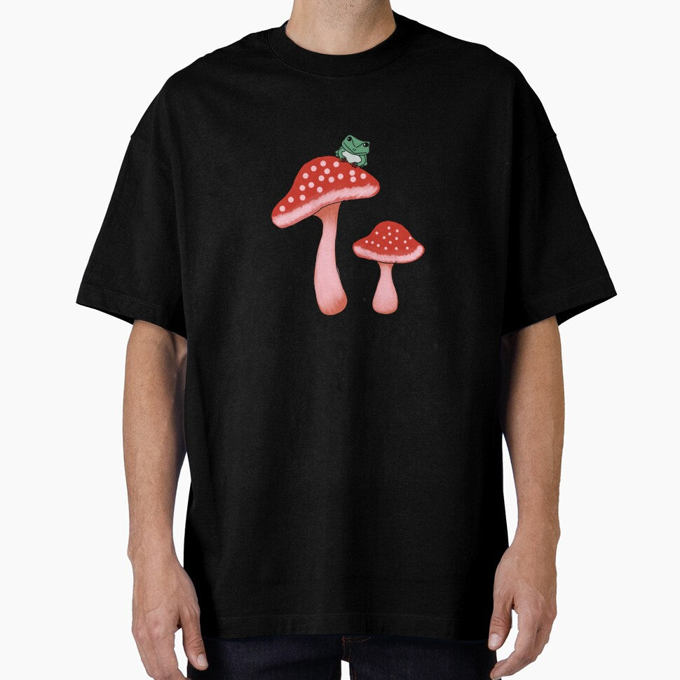 Cute Frog on Red Mushrooms | Whimsical Cottagecore Nature Illustration by Autumn--Leaves