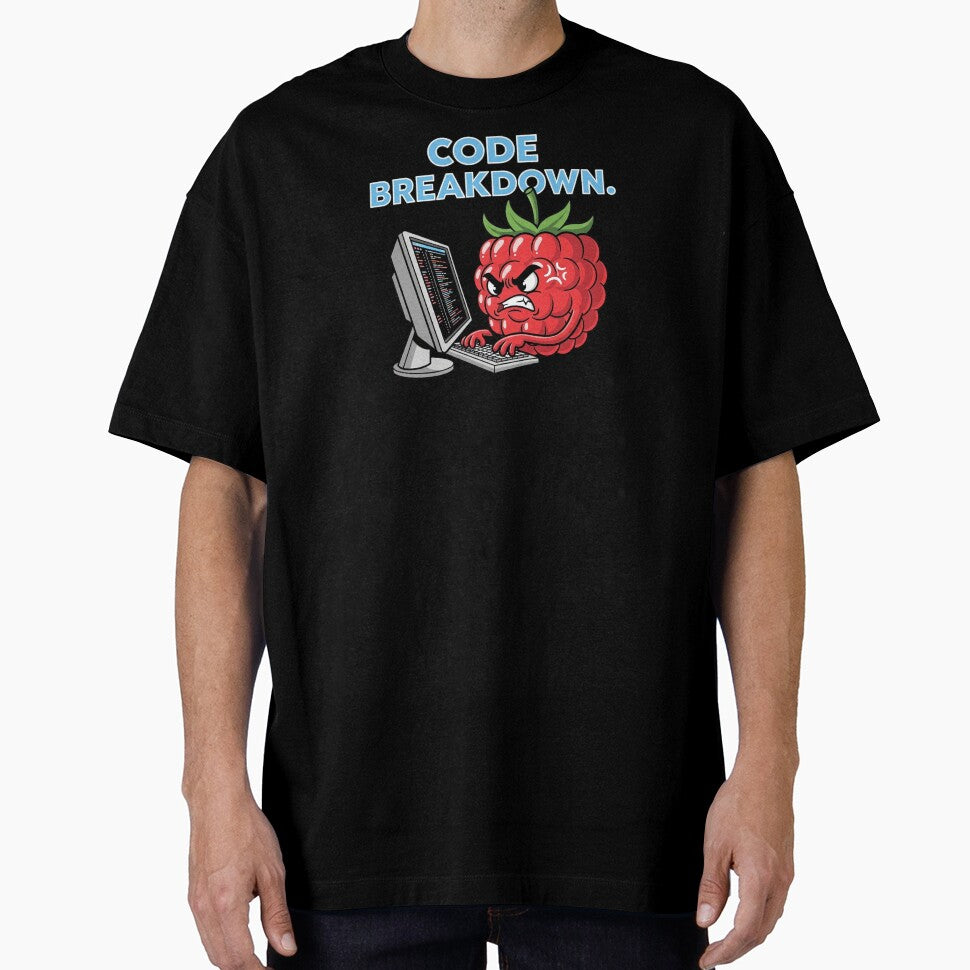 Angry Strawberry Coder – Funny Computer Breakdown Cartoon Design for Tech Lovers by hn79