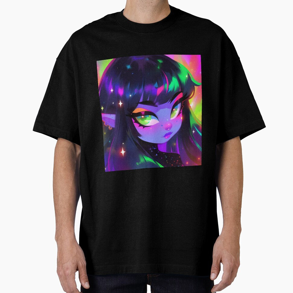 Kawaii Neon Elf Anime Girl by bubblegoth