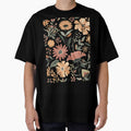 Dark Floral Pattern Orange Earthy Wildflower Print by FAGMAVisuals