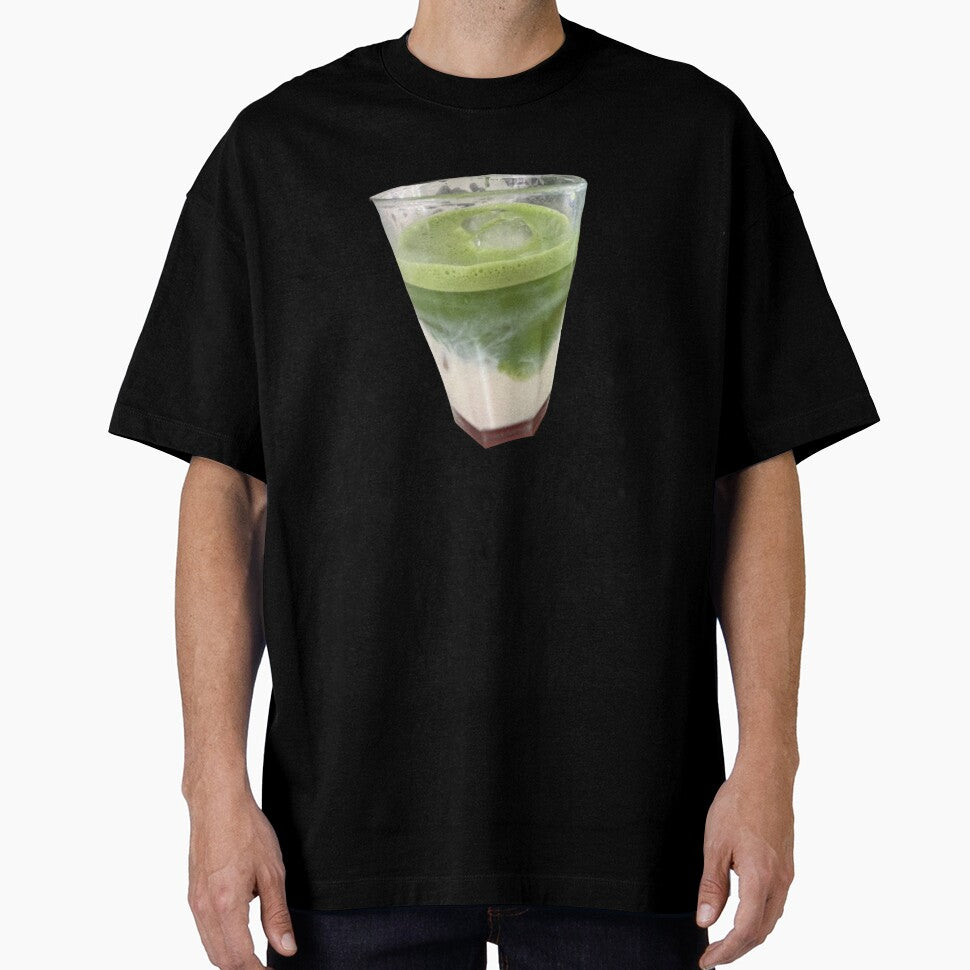 Green Iced Matcha Latte Minimalistic Design by lucyjohnsn