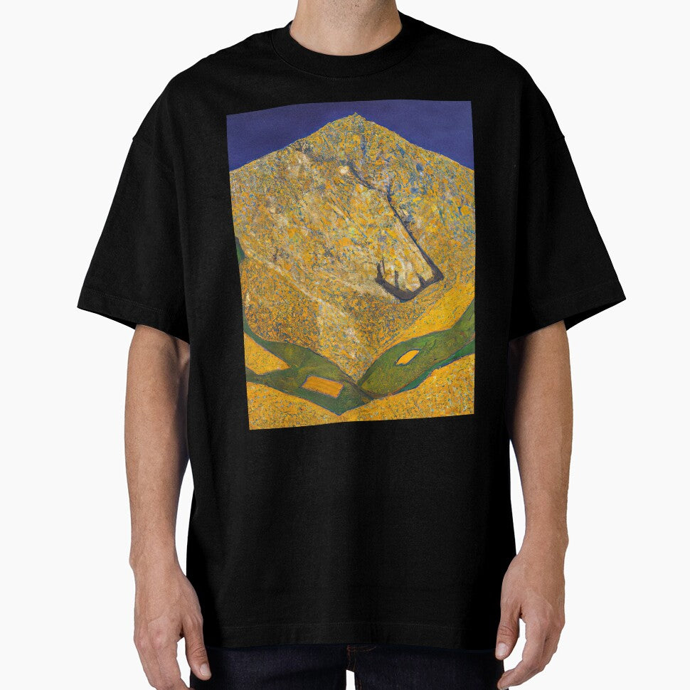 Golden Yellow and Blue Mountain Peak by shiitakicats