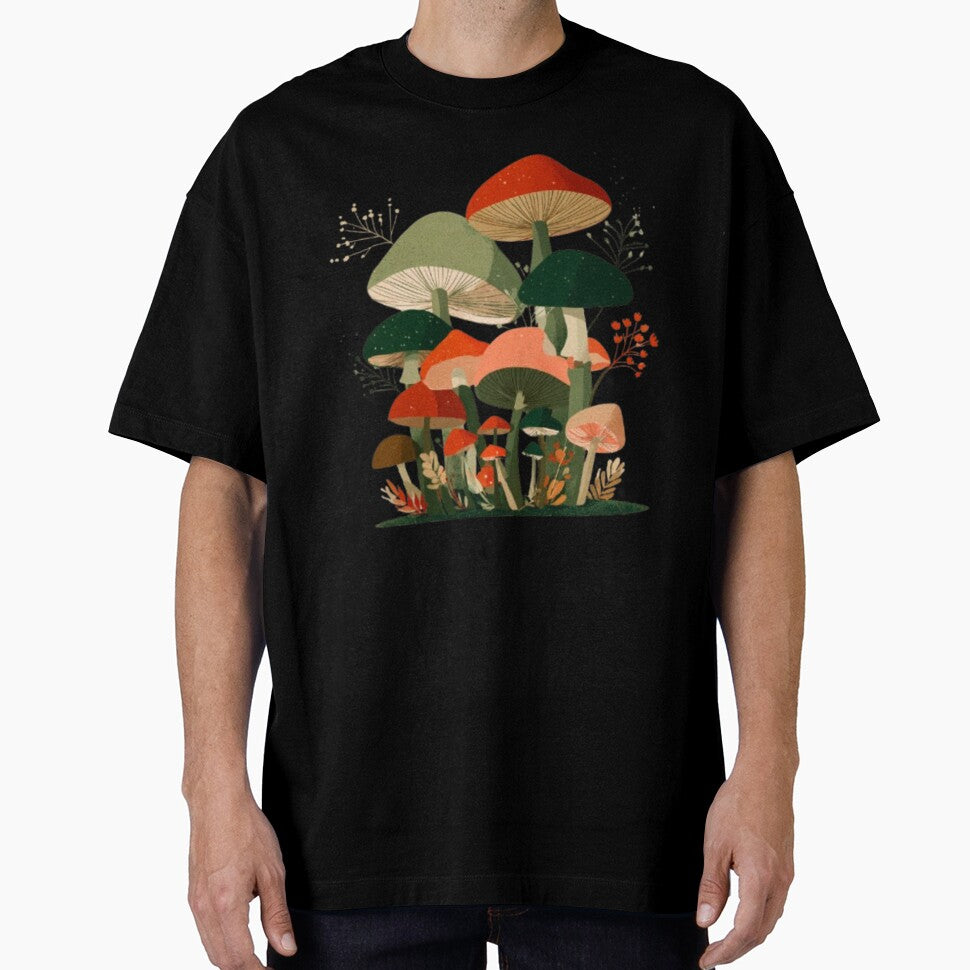 Whimsical Forest Mushrooms Cottagecore by AlexLineArt