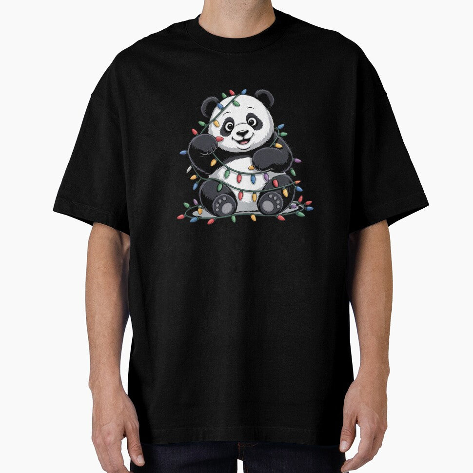 Panda Tangled in Lights by NicolasGlowArt