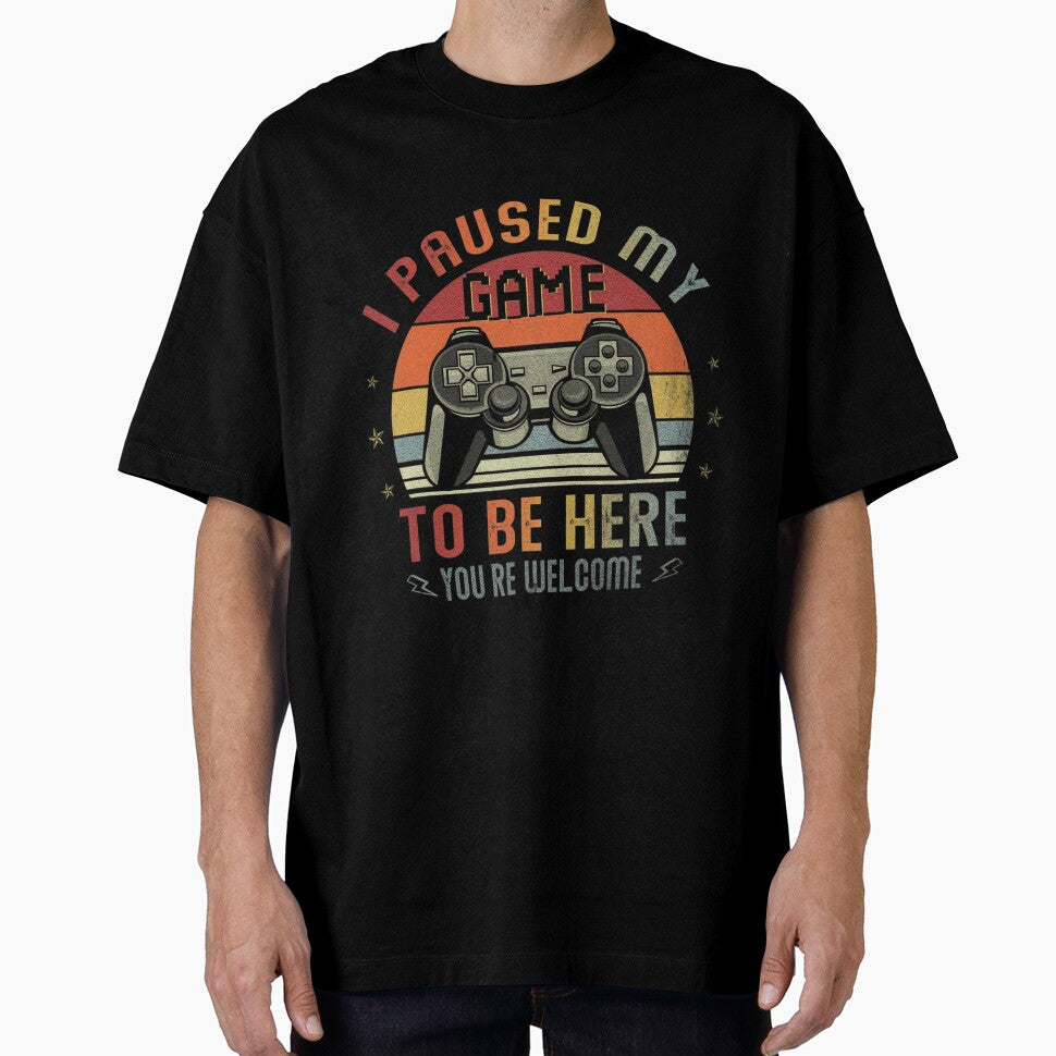 I Paused My Game To Be Here Shirt Video Gamer Shirt Gaming by sernasreymanu