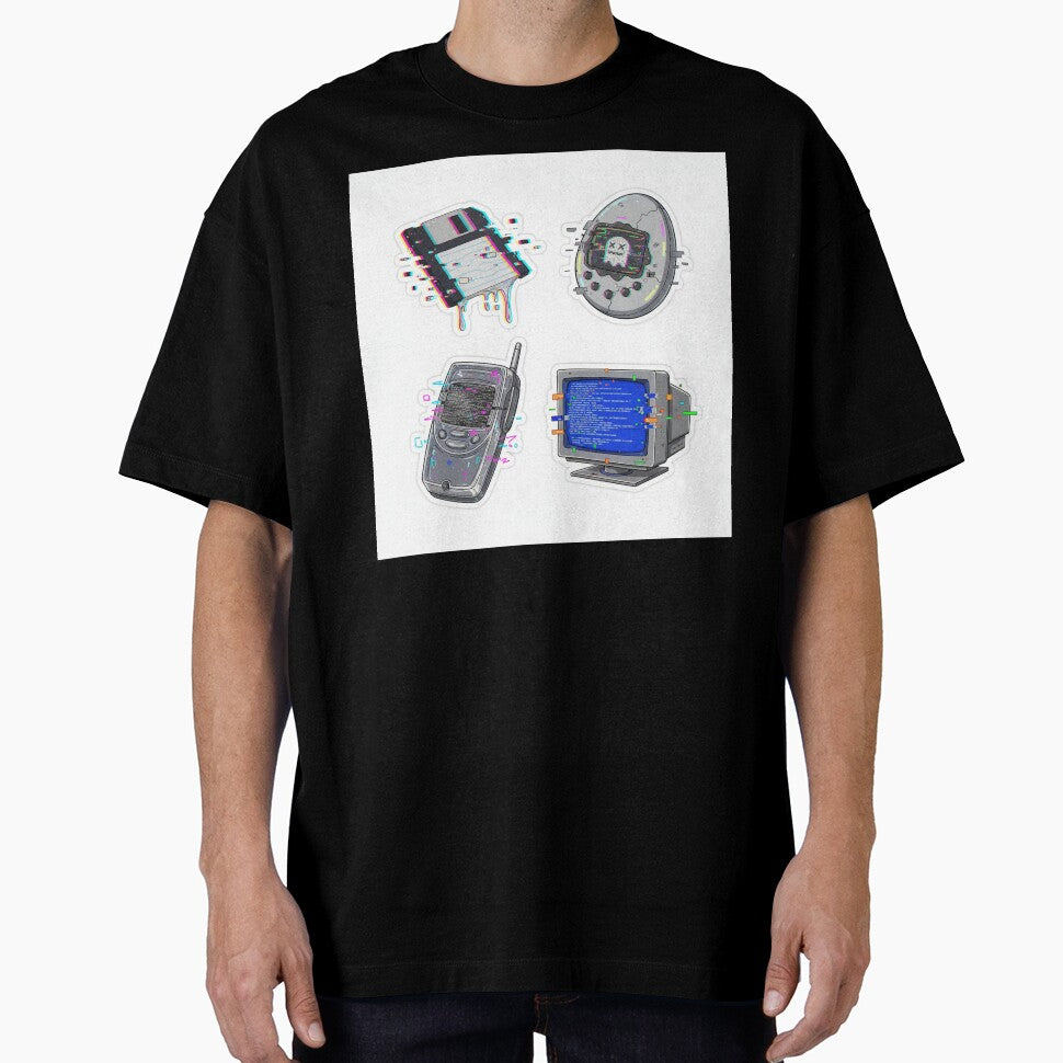 Vaporwave Glitch Art of Classic 90s Tech and Y2K Gadgets by MyEz Style