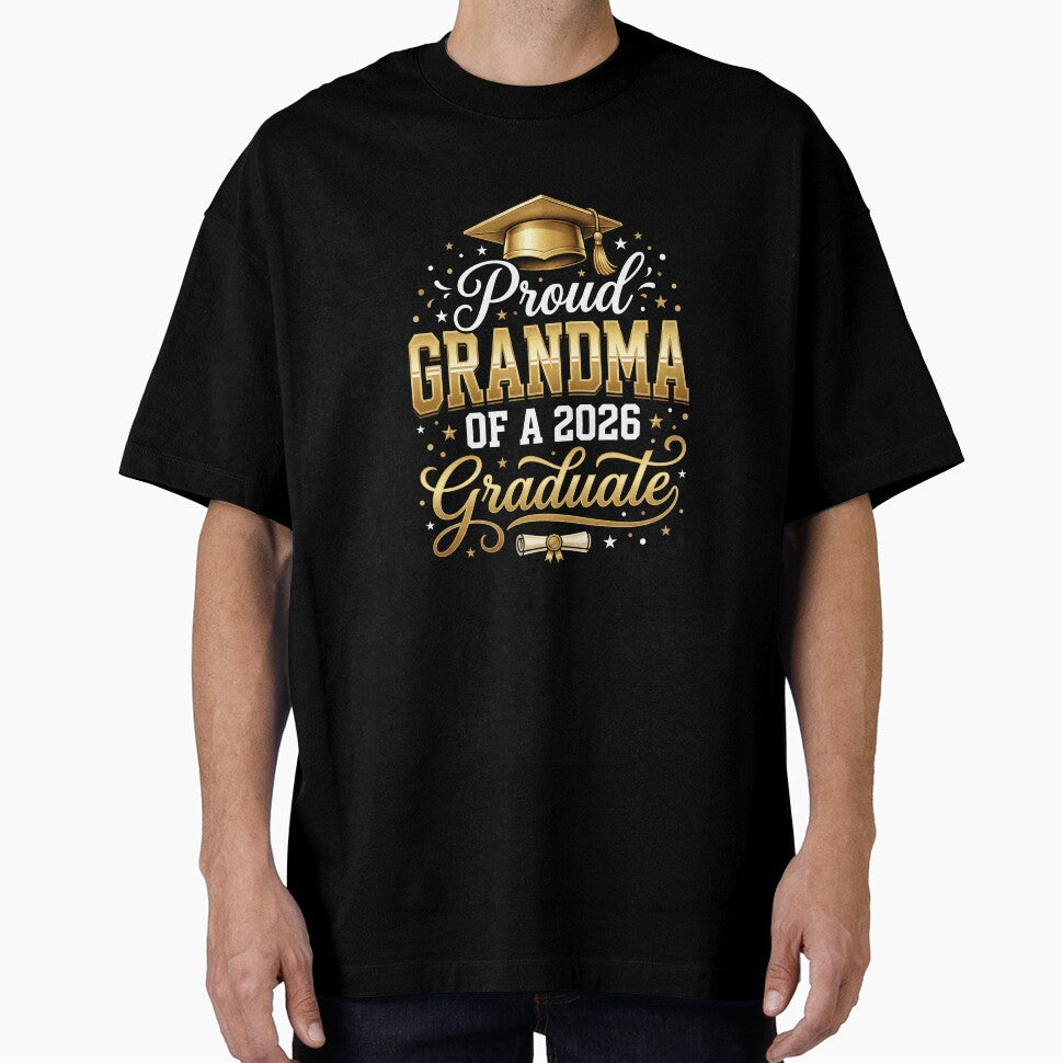 Proud Grandma Of A 2026 Graduate Gold Elegant Tee by SofenArt