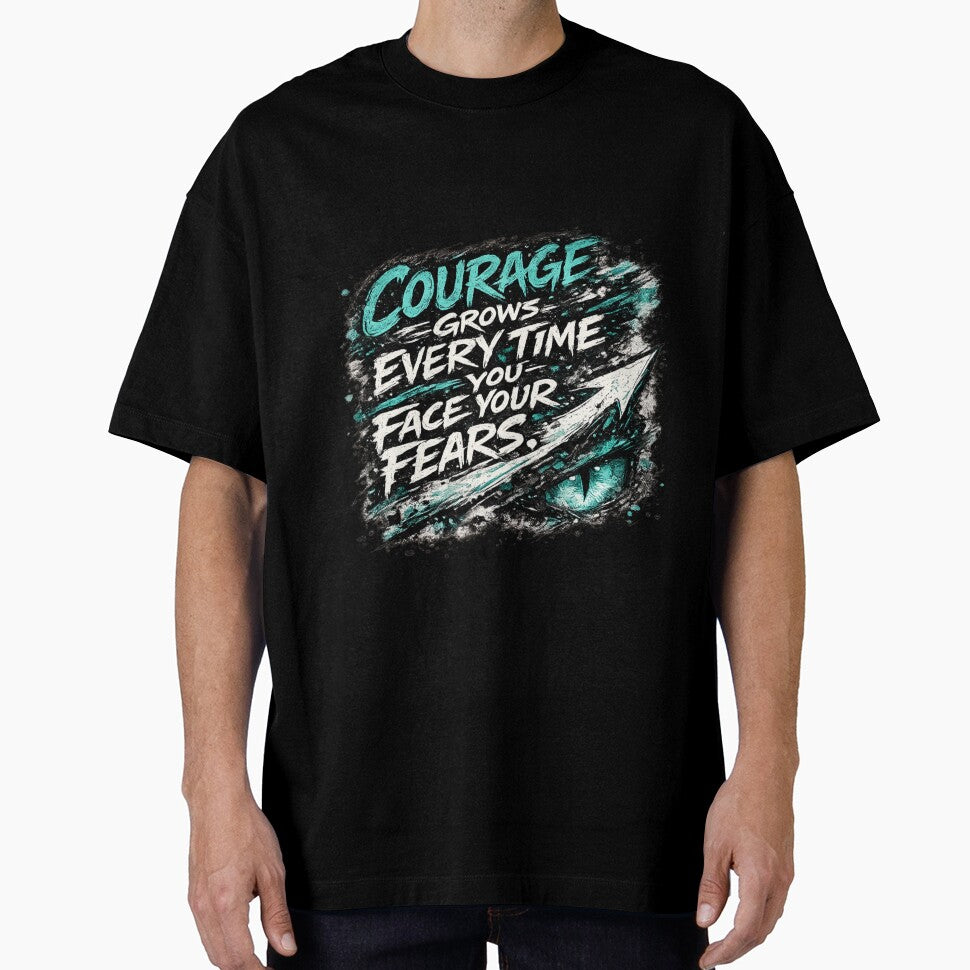 Courage Grows Every Time You Face Your Fears – Inspirational Typography Design by ArtisticHeart21