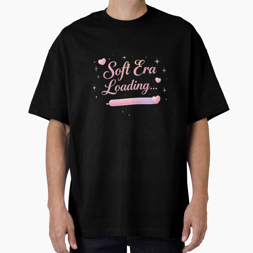 Soft Era Loading Aesthetic Quote Design | Cute Pastel Self Love Trend Sticker T-Shirt by Sanika arts