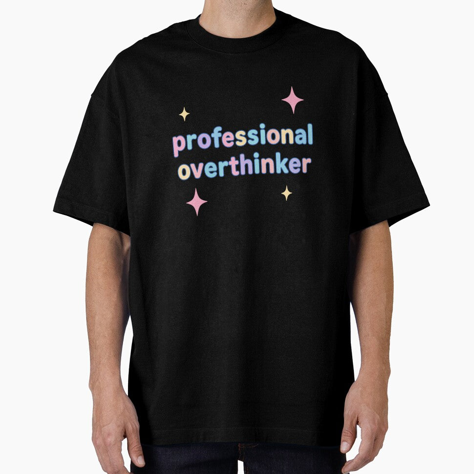Professional Overthinker – Pastel Bubbly Text Sparkle Design by wwshd