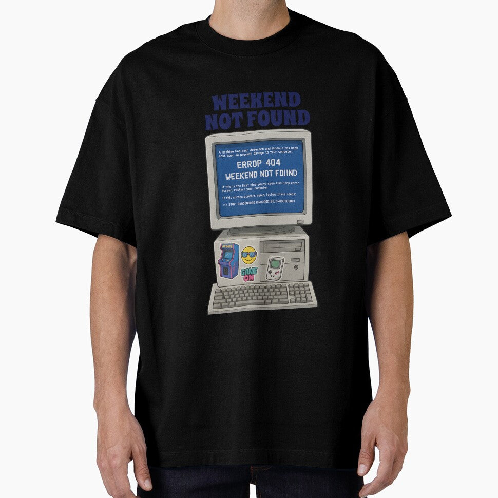 Weekend Not Found – Funny 404 Error Retro Computer Design for Programmers & Gamers, Geeks and Nerds by tonicgeek