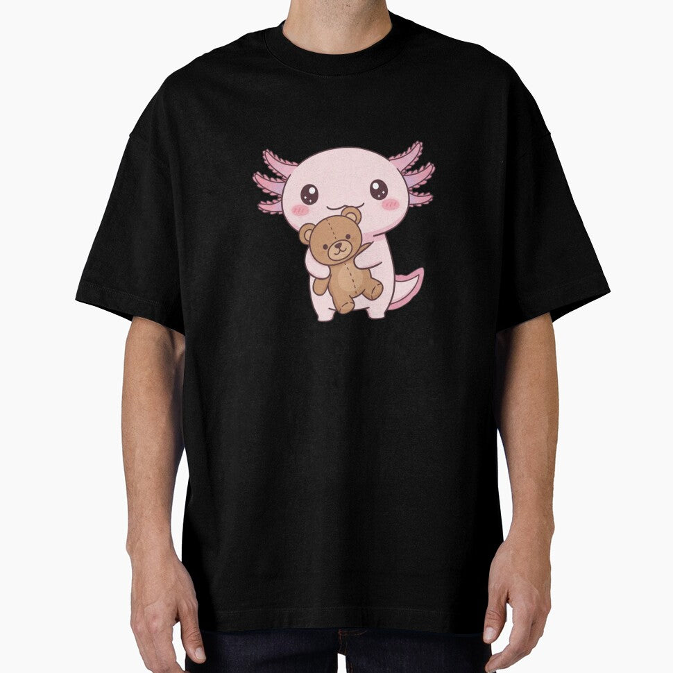 Teddy bear Axolotl cute kawaii pink funny adorable doodle birthday christmas by CheeseBlueprint