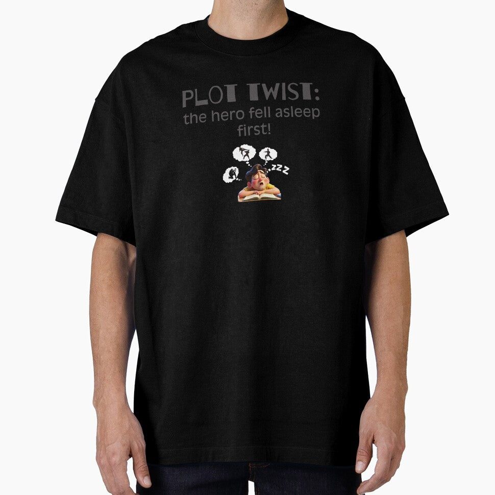 Funny Book Quote Design – “Plot Twist: The Hero Fell Asleep First” – book lover struggles,  bibliophile life,  obsessed with books,  reader humor art, bookish lifestyle, funny mug by BrewtifulMugs