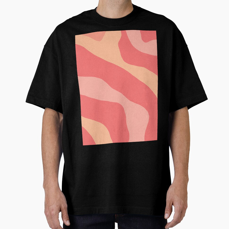 Peach Pink Pastel Abstract Organic Forms Retro Aesthetic Pattern by kierkegaard