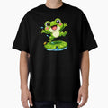 Happy frog on a water lily by FroggyOnly
