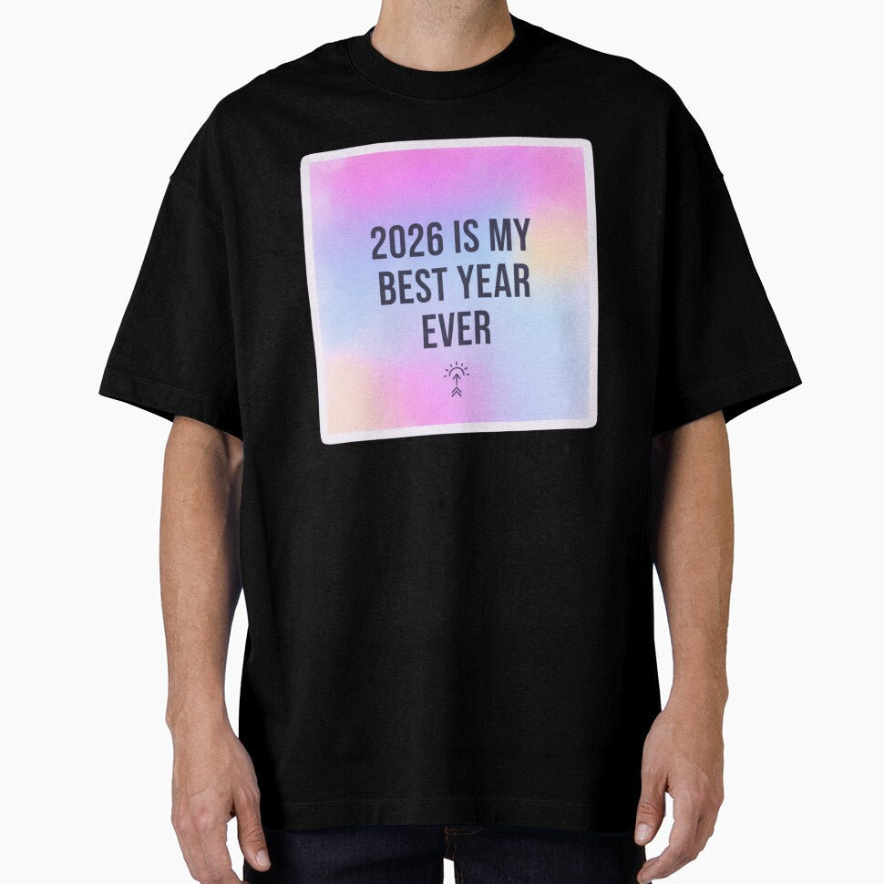 2026 Is My Best Year Ever Sticker - Aesthetic Manifestation & Positivity Quote by crazymessygirl