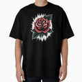 Tattoo Style Rose Head Grunge Background Gothic Dark Floral by Say It With Ink
