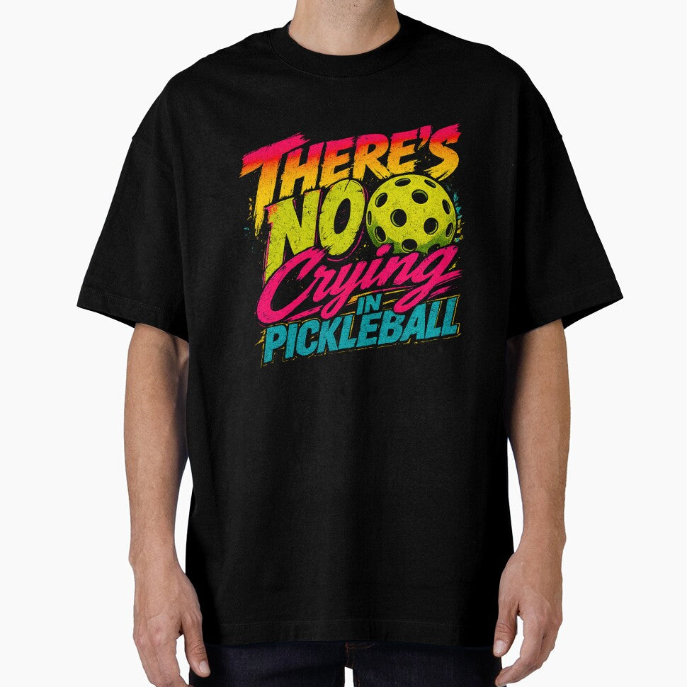 There's No Crying in Pickleball Funny Pickleball Shirt Retro Paddle Sports Tee by LVSMe