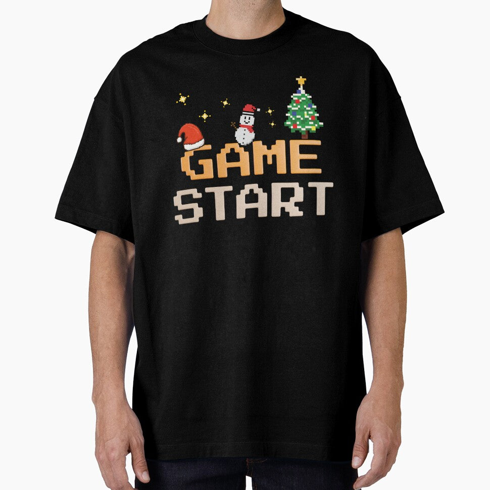 Christmas Retro Arcade Game Vintage Arcade Gamer Tee by BunBuntheDog-