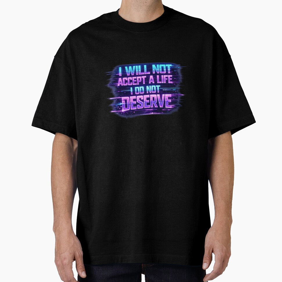 Cyberpunk Motivation Quote Neon Glitch Streetwear Art by AMICO77