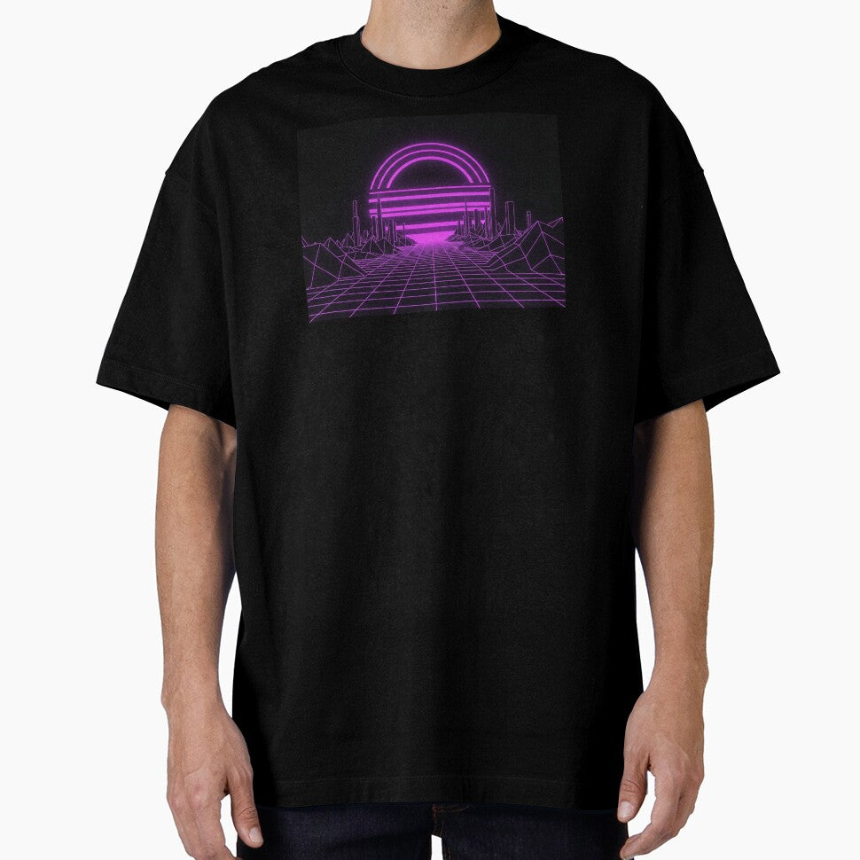 Synthwave Neon Sun Retro Future Grid Gaming Aesthetic by Omnibus24