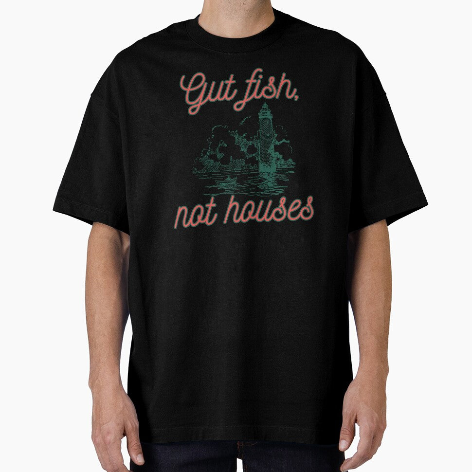 Cream Green Vintage Coastal Breeze Gut Fish, Not Houses Coastal Conservation by faridman