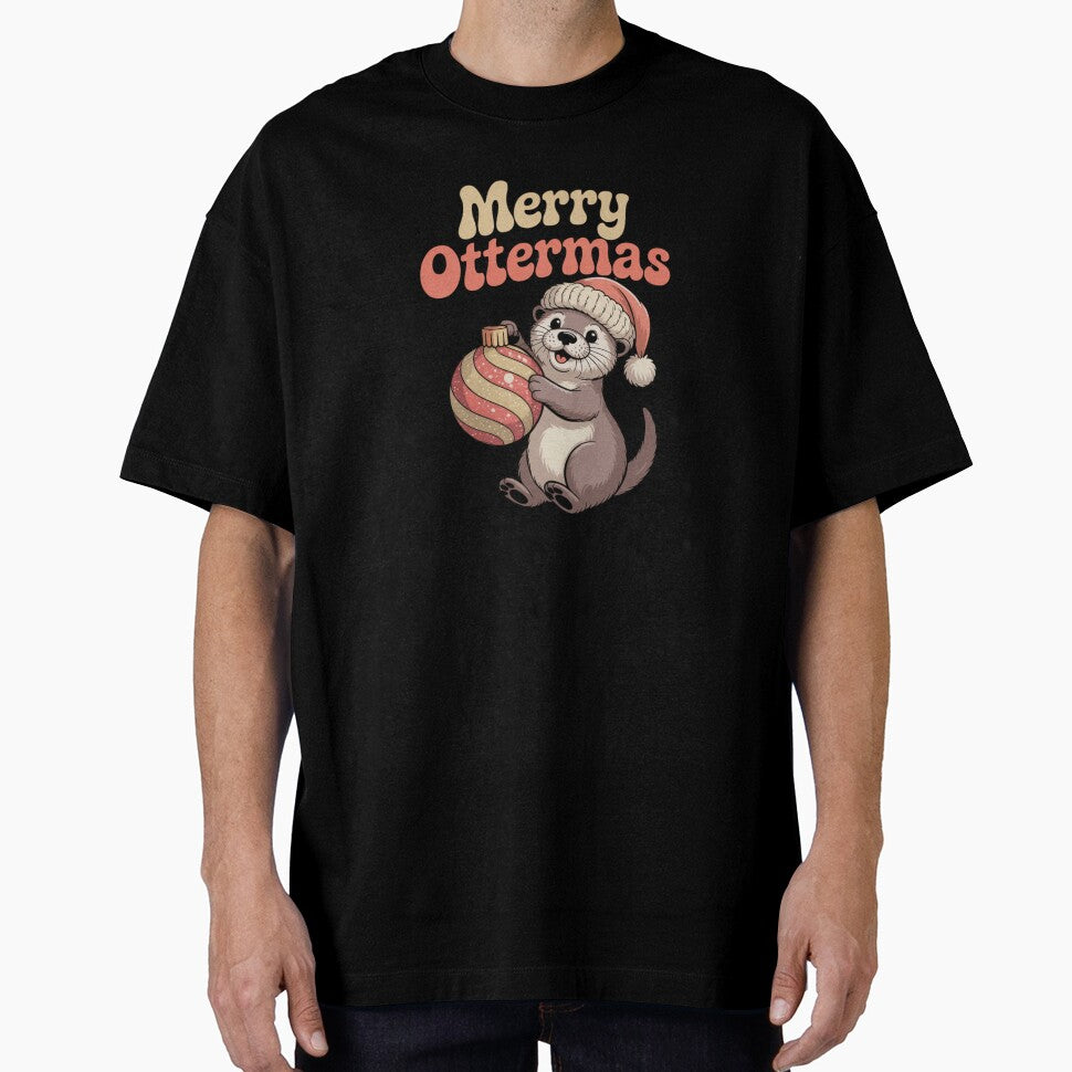 Merry Ottermas | Sticker, T-Shirt by NicolasGlowArt