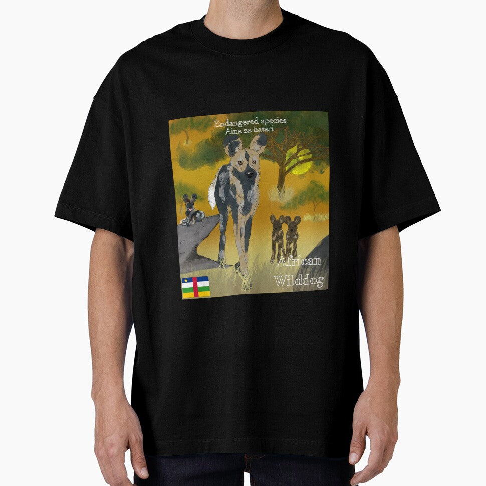 African Wild Dog Illustration – Endangered Species Wildlife Art by ShaggyArtist