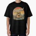 Unbothered Funny Capybara Hot Spring Retro Vintage Sunset by ElkasDesign