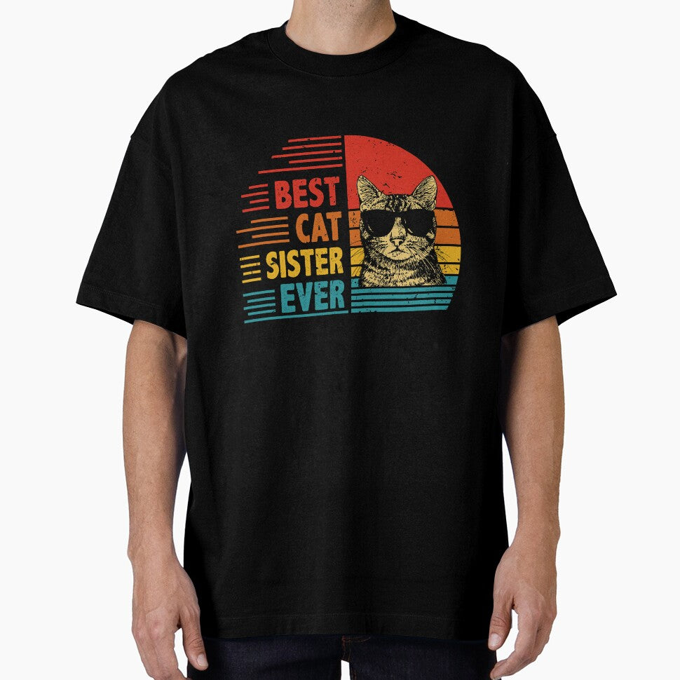 Vintage Retro Best Cat Sister Ever Funny Cat Lover Mother's Day Gift by EdwinaEmmanoiCo