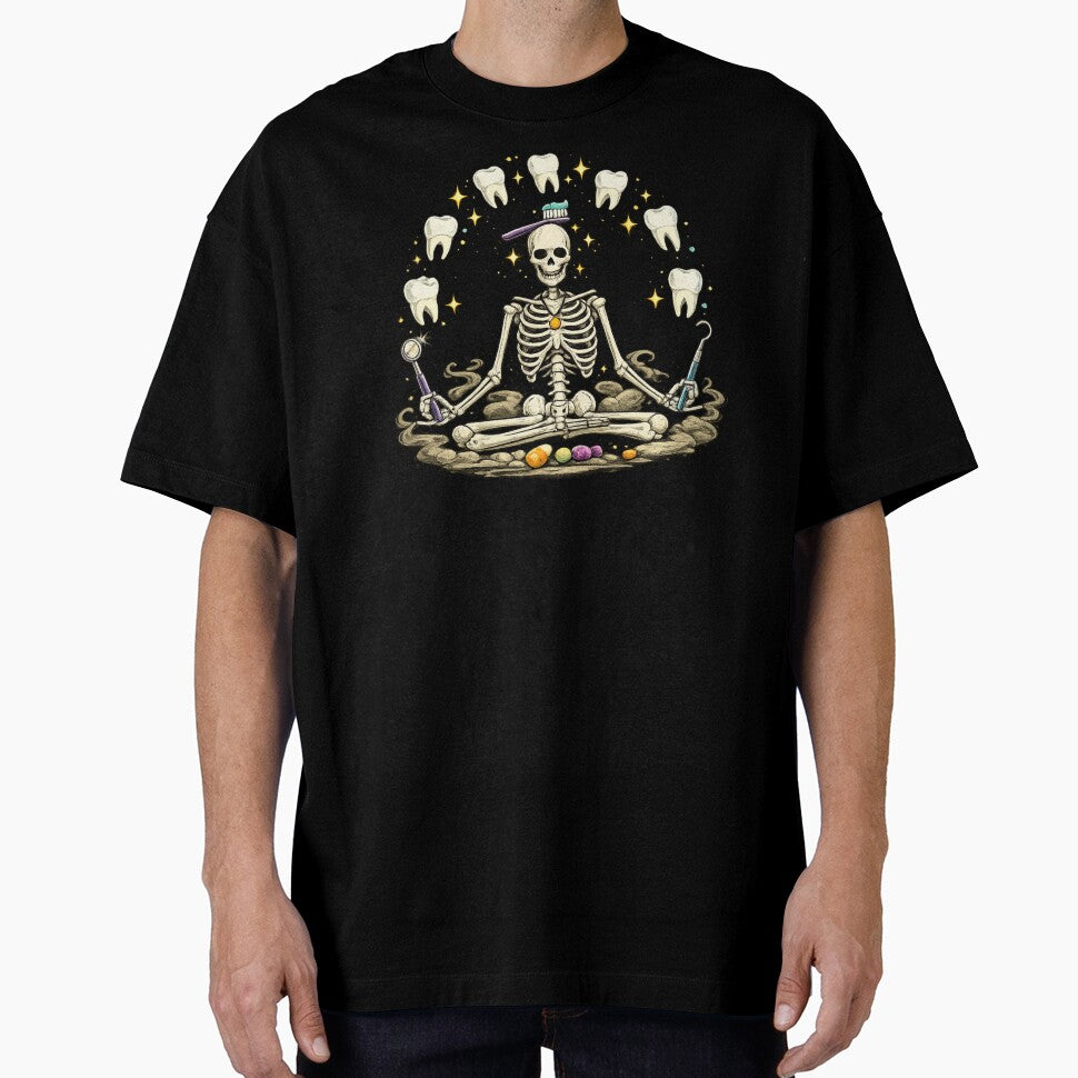 Dental Hygienist Skeleton Yoga Halloween Gift by Corvoria