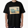 Laptop on Beach Postcard Style by Serge-Design