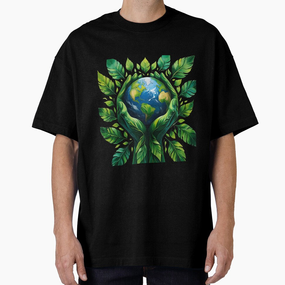 Earth First, Always – Eco-Friendly Planet and Leaf Illustration by modishwelt