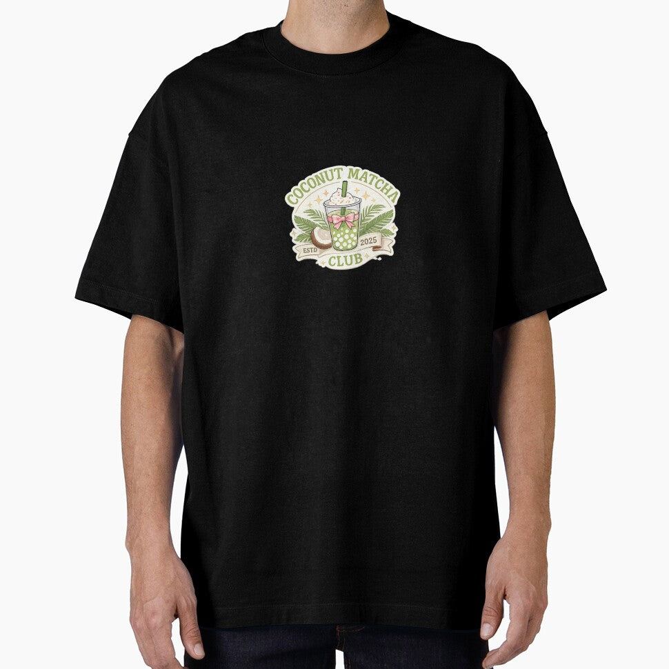 Coconut Matcha Club Tropical Boba Tea Aesthetic Design by Aura.Creative