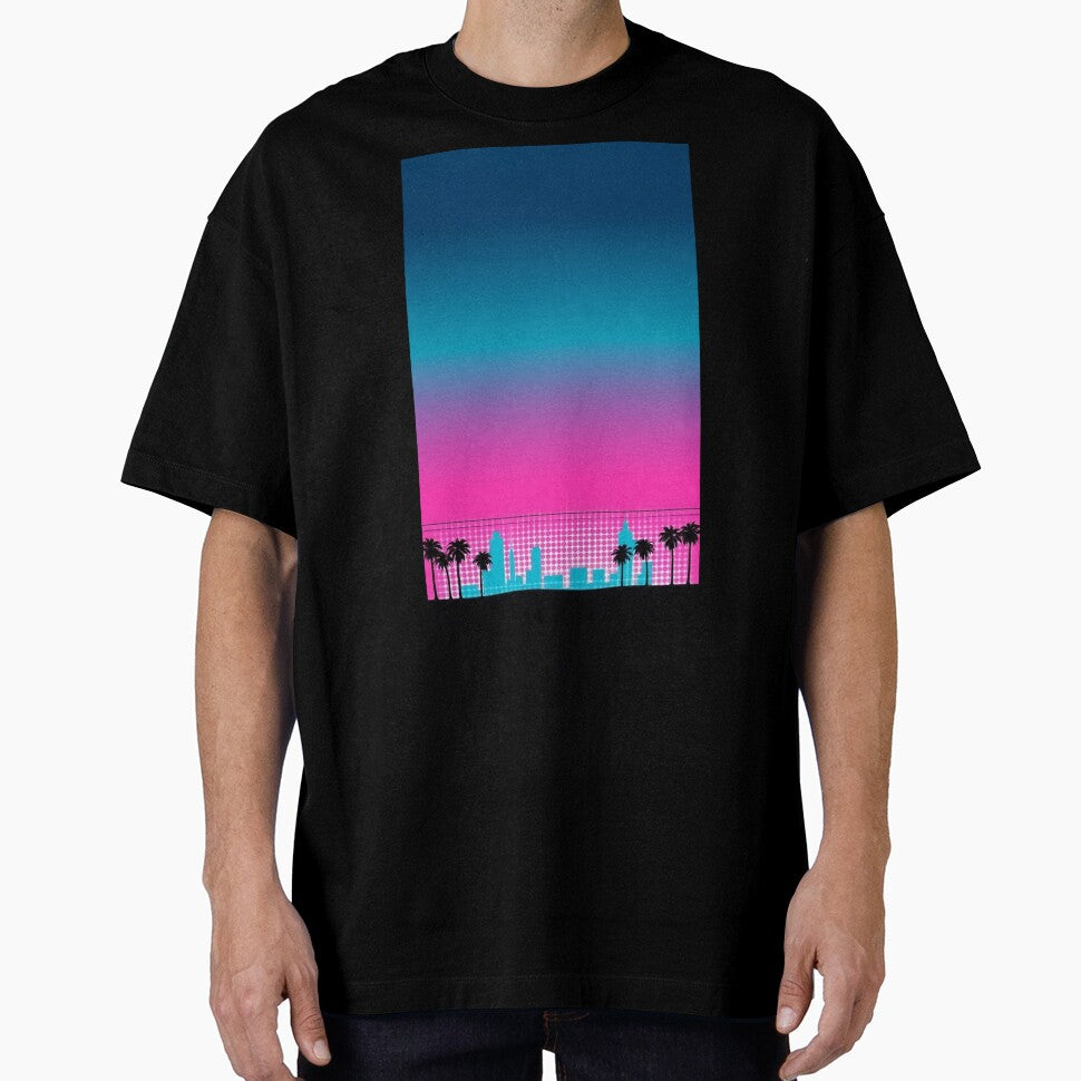 Grid Horizon | 80s Aesthetic Neon City Album Cover by Esterlane