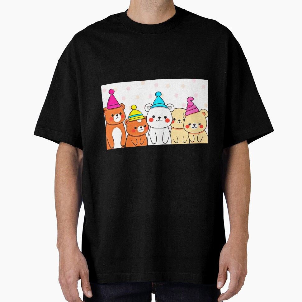 Party Bears in the Color – Retro Art Print by Earth Nature Creations