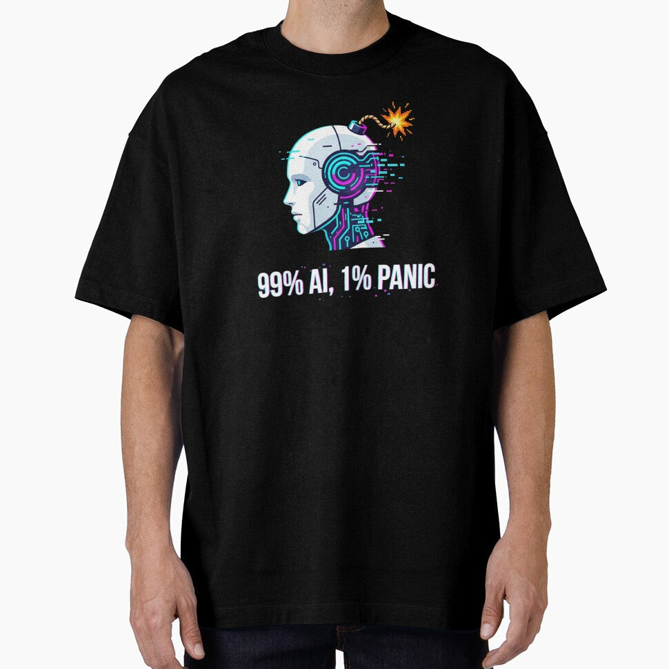 99% AI 1% Panic Funny Tech Art for Developers by chattsuede