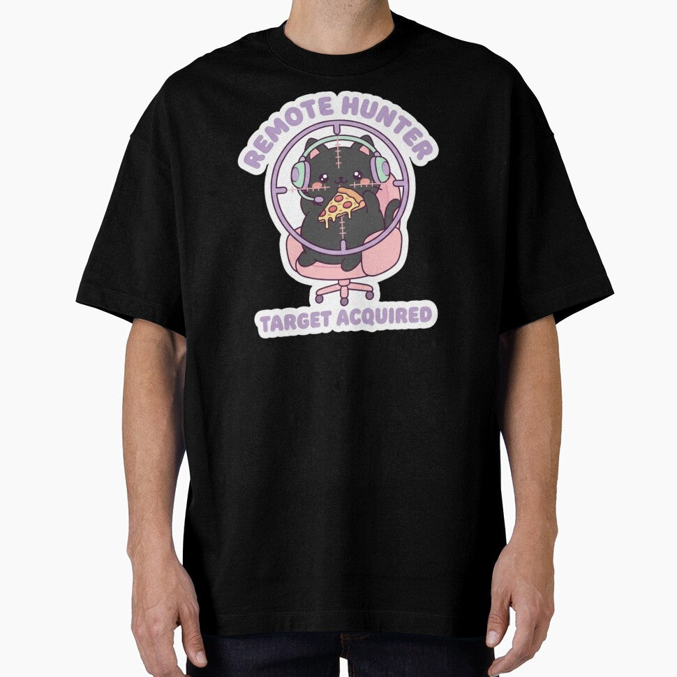 Remote Hunter Target Acquired Cute Cat Gamer Work From Home Sticker by ZYNORAworld