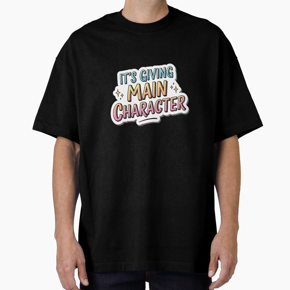 It’s Giving Main Character – Bold Hand-Lettered Trendy Sticker by 001Haiba